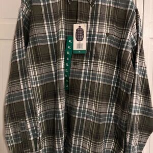 Weatherproof Vintage Men's XL Green Plaid Shirt NWT